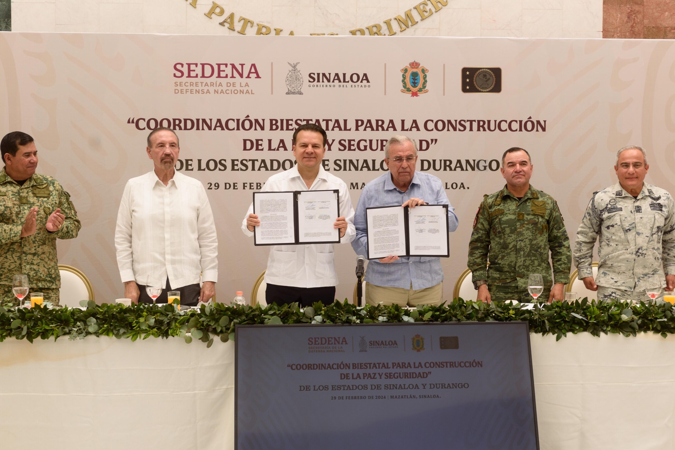 Firma Gobierno de Esteban con Sinaloa convenio de seguridad para mantener la paz y seguridad.