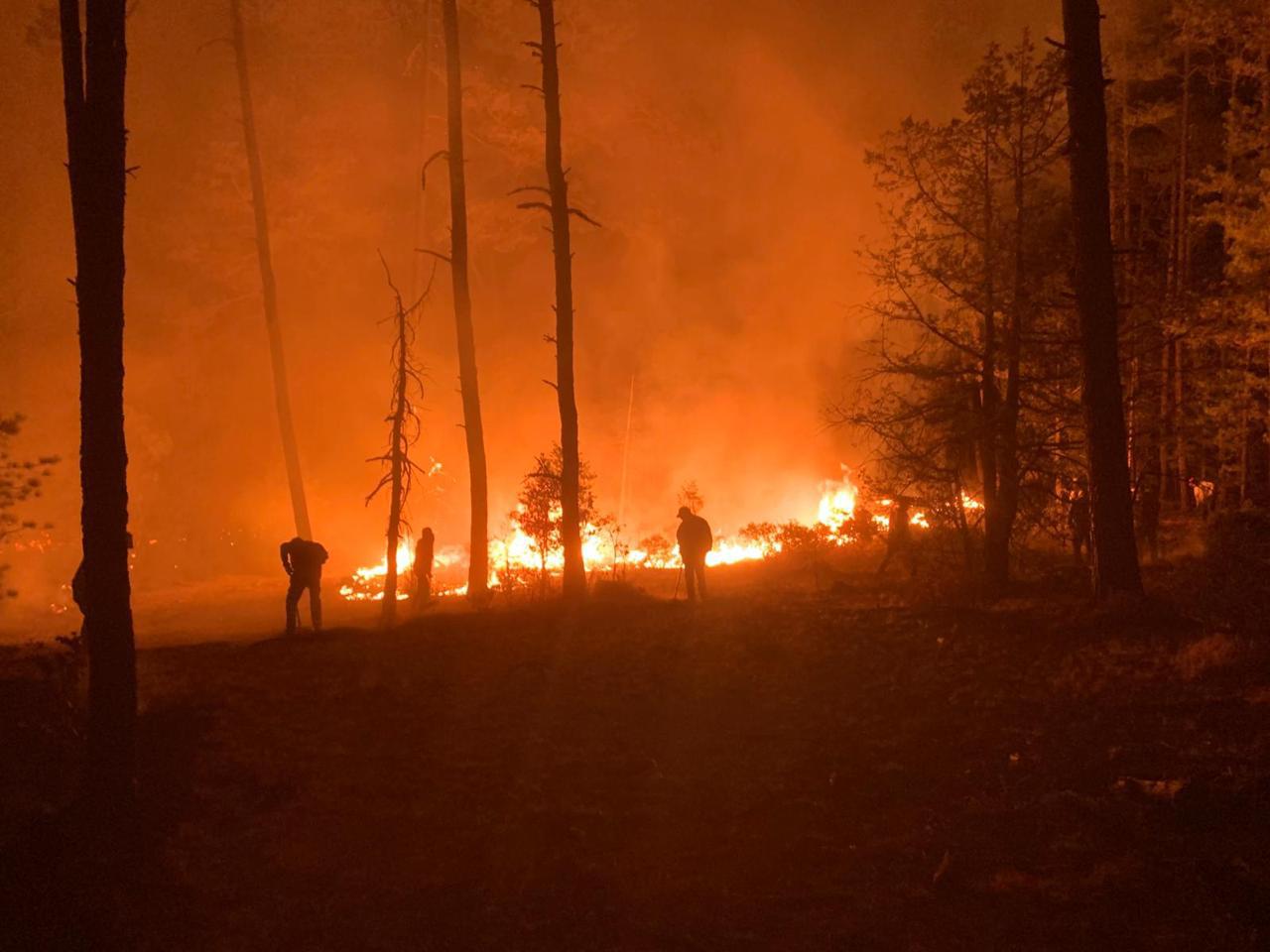 Refuerza Gobierno del Estado acciones para contener incendio forestal en Tepehuanes.